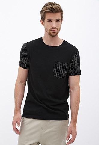 21 Men Men's  Dotted Pocket Tee