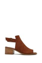 Forever21 Women's  Tan Faux Suede Slingback Booties