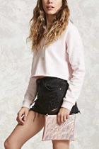 Forever21 Pebbled Iridescent Bolt Clutch