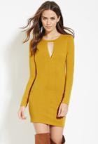 Love21 Women's  Mustard Contemporary Cutout Bodycon Dress