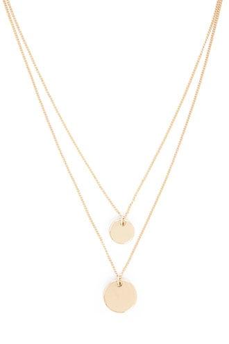 Forever21 Flat Disc Pendant Layered Necklace