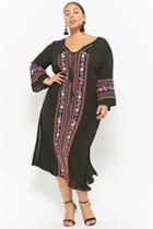 Forever21 Plus Size Floral Embroidered Dress