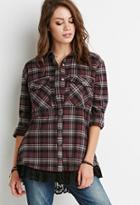 Forever21 Lace-trimmed Plaid Shirt