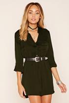 Forever21 Women's  Button-front Shirt Dress
