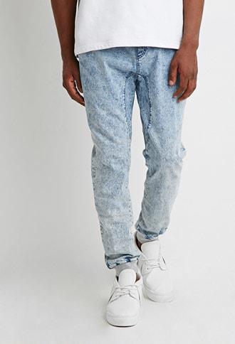 Forever21 Paneled Acid Wash Joggers