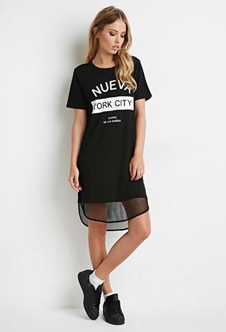Forever21 Mesh-hem Nueva York Dress