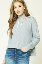 Forever21 Ribbed Dropped-sleeve Hoodie
