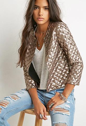 Forever21 Geo-patterned Sequin Jacket