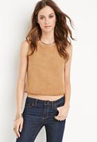 Forever21 Whipstitched Faux Suede Top