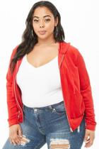 Forever21 Plus Size Velvet Hooded Jacket