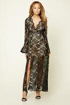 Forever21 Women's  Black & Nude Lace Maxi Dress