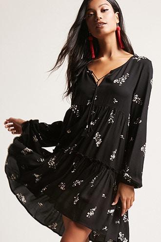 Forever21 Floral Peasant Mini Dress