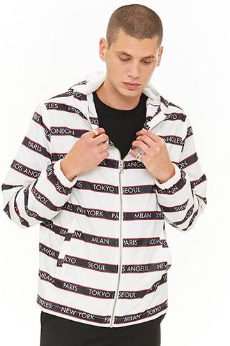 Forever21 Striped Cities Windbreaker Jacket