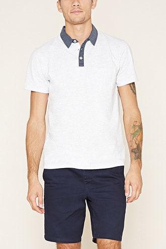 Forever21 Heathered Polo Shirt