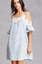 Forever21 Open-shoulder Denim Dress