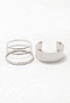 Forever21 Wrist Cuff And Bangle Set (silver)
