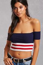 Forever21 Striped Knit Crop Top