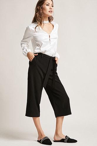 Forever21 Self-tie Belted Gauchos