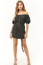 Forever21 Off-the-shoulder Belted Mini Dress