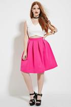 Forever21 Plus Women's  Fuchsia Plus Size Pleated Skirt