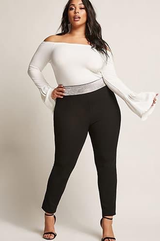 Forever21 Plus Size Rhinestone Ponte Leggings