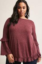 Forever21 Plus Size Heathered Ruffle Trim Sweater