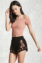 Forever21 Embroidered Floral Shorts