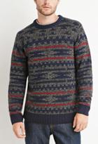 21 Men Marled Geo Pattern Sweater
