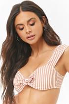 Forever21 Knotted Striped Bikini Top