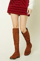 Forever21 Women's  Camel Slouchy Faux Suede Boots