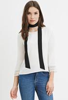 Forever21 Women's  Cream Floral Crochet-trim Blouse