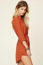 Forever21 Women's Sash-tie Shirt Dress