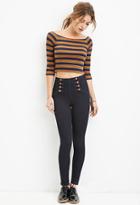 Forever21 Women's  High-waisted Skinny Sailor Jeans (indigo)