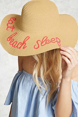 Forever21 Beach Sleep Graphic Straw Hat
