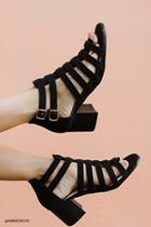 Forever21 Faux Suede Caged Heels