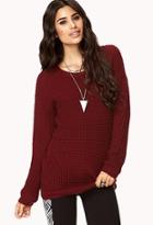 Forever21 Waffle Knit Dropped Shoulder Sweater