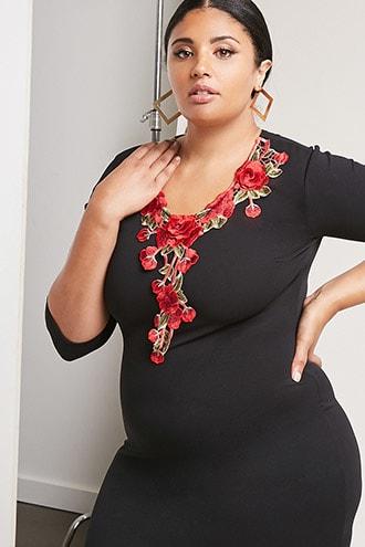 Forever21 Plus Size Floral Applique Dress