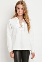 Forever21 Quilted Crisscross-neck Hoodie