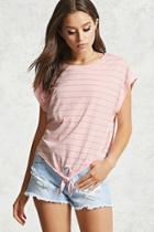 Forever21 Striped Self-tie Top
