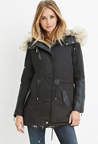 Love21 Faux Fur Padded Parka