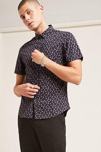 Forever21 Floral Pocket Shirt