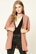 Forever21 Women's  Mauve Open-front Dolman Cardigan