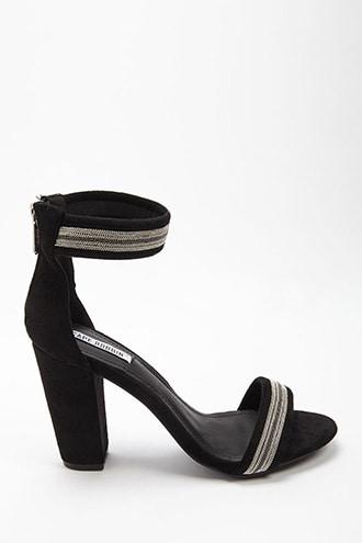 Forever21 Bead Chain Faux Suede Heels