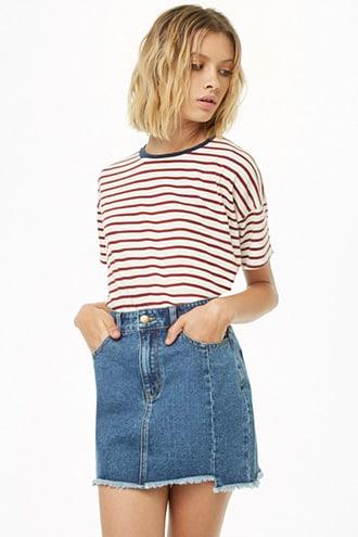 Forever21 Step Hem Denim Mini Skirt