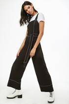 Forever21 Contrast-stitch Wide-leg Jumpsuit