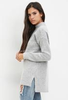 Forever21 Women's  Longline Wool-blend Sweater (grey)