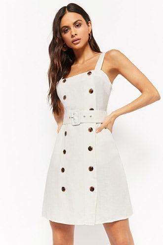 Forever21 Linen Double-breasted Dress