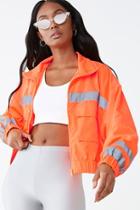 Forever21 Reflective-trim Zip-front Windbreaker
