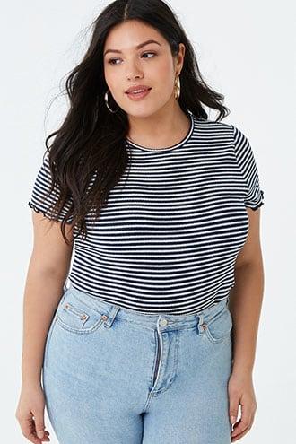 Forever21 Plus Size Striped Print Top