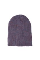 21 Men Blue & Orange Marled Knit Beanie